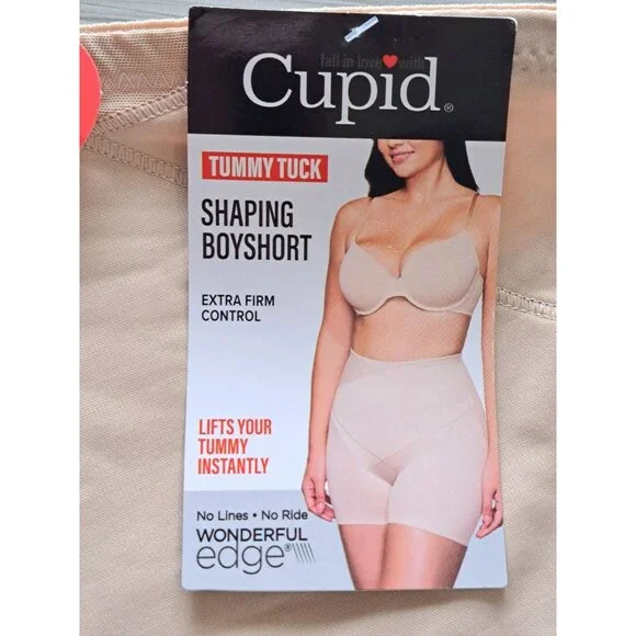 NEW Cupid Tummy Tuck Shaping Boyshort Beige S  Extra Firm Control Women's Shape - Picture 2 of 10